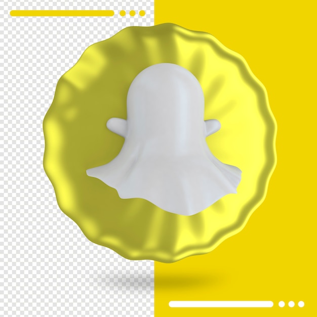 Snapchat 3dレンダリングのバルーンとロゴ
