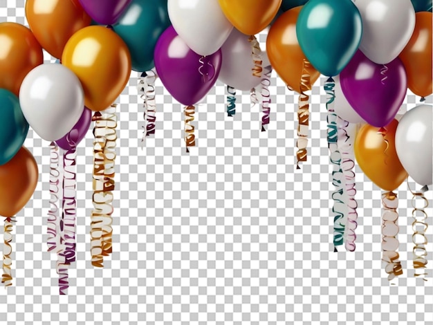 PSD balloon anniversary celebration decoration on transparent background