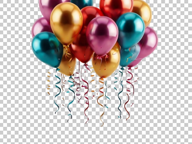 PSD balloon anniversary celebration decoration on transparent background