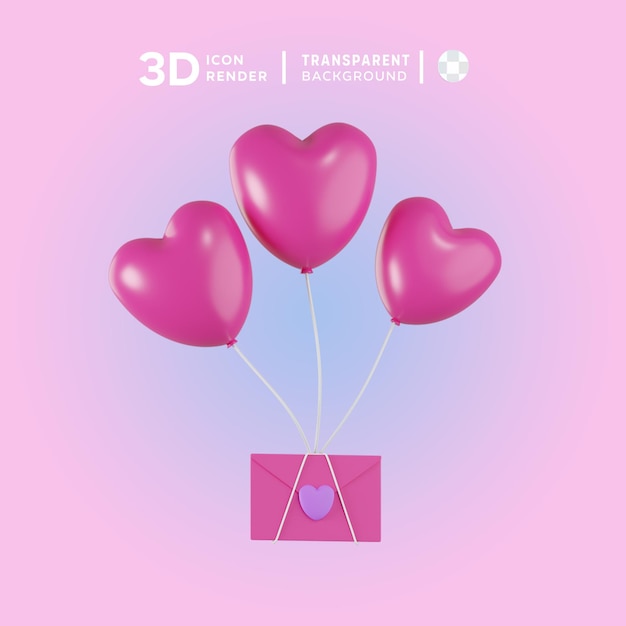 PSD balloon bring letter 3d illustration rendering