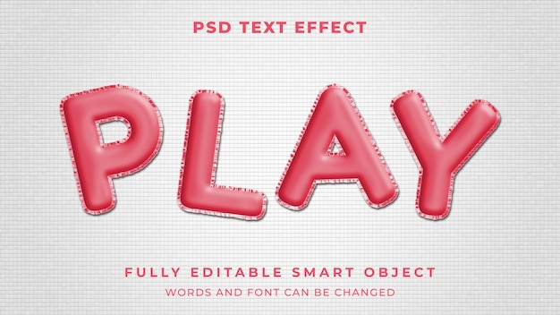 Воздушный шар красочная игра подпишитесь на редактируемый текстовый эффект в стиле youtube