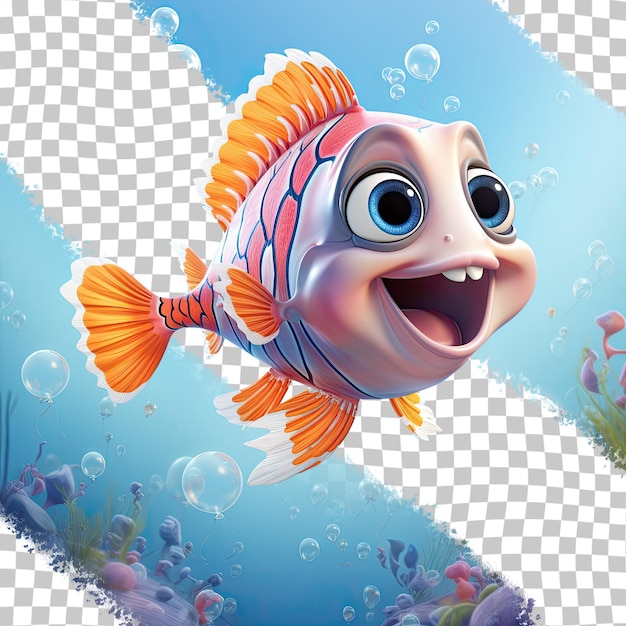 Premium PSD  Balloon fish s smile transparent background