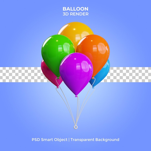 PSD illustrazione di palloncino 3d rendering isolato premium psd