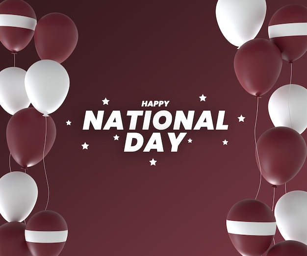 Balloon latvia flag design national independence day banner editable text and background