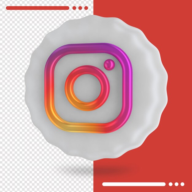 Balloon and logo of instagram 3d rendering