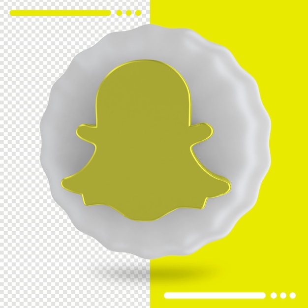 Balloon and logo of snapchat 3d rendering