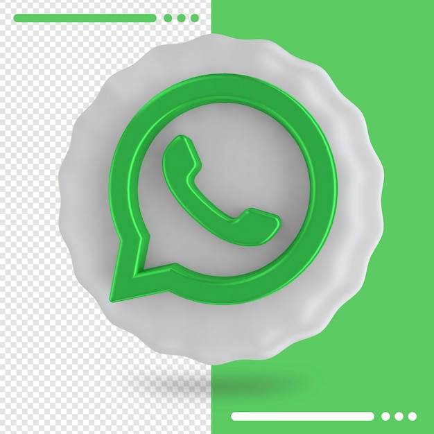 Whatsapp 3d 렌더링의 풍선 및 로고