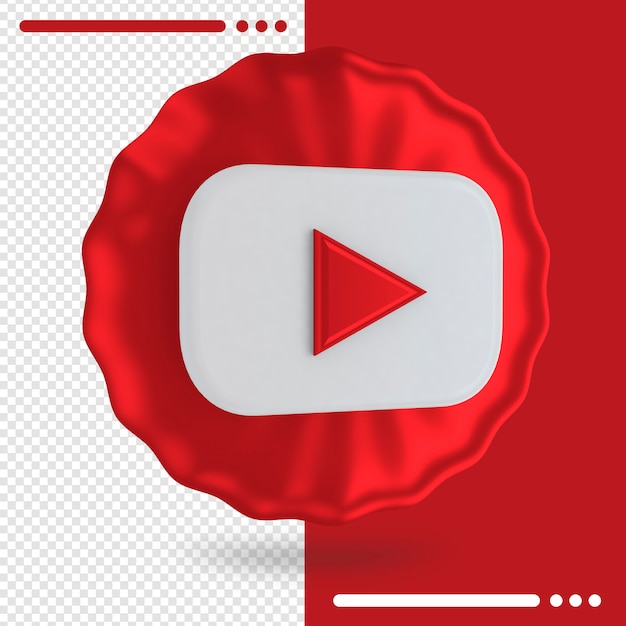 Balloon and logo of Youtube 3d Rendering