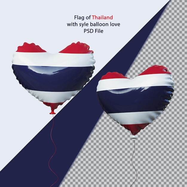 balloon love national flag of thailand realistic