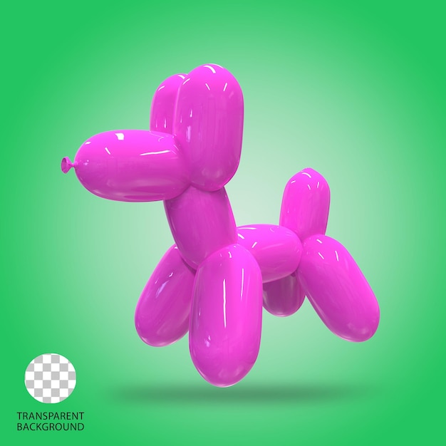 Illustrazione 3d di balloon puppy isolato