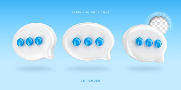 PSD balloon speech bubble chat 3d render