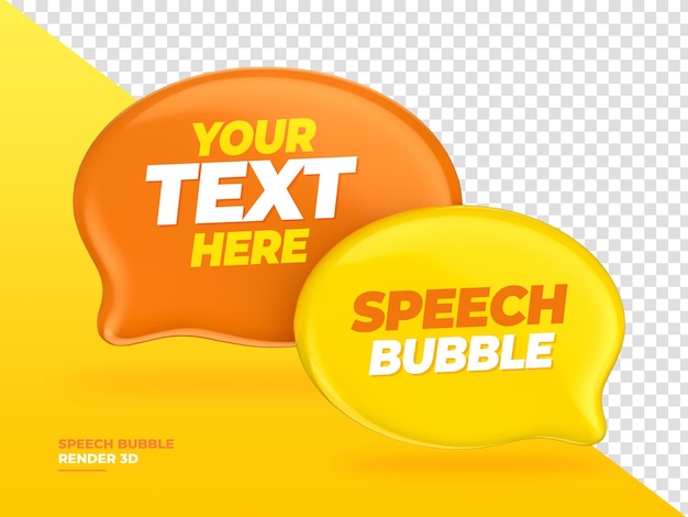 Balloon speech bubble chat 3d render