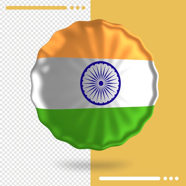 Balloon with India flag in 3d rendering