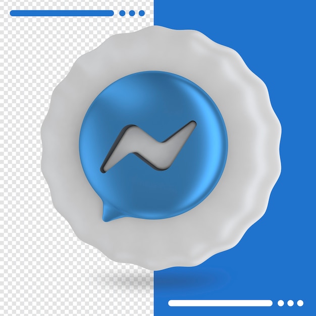 Balloon with logo of messenger in 3d rendering