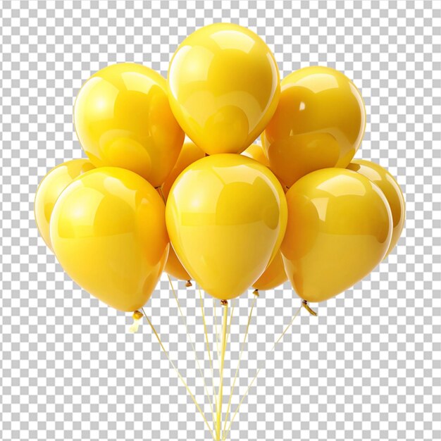 PSD balloon yellow group on transparent background