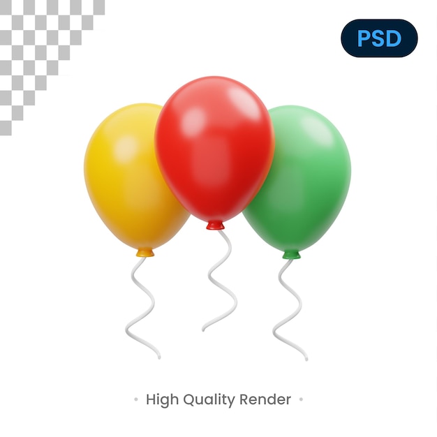 PSD balloons 3d icon premium psd