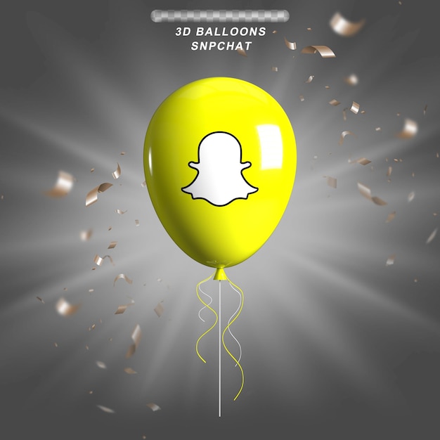 Palloncini 3d snpchat logo stili di social media