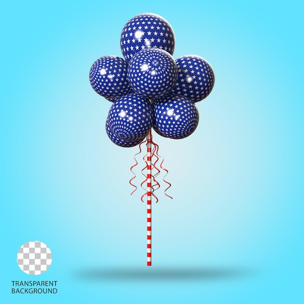 PSD balloons party isolato illustrazione renderizzata in 3d