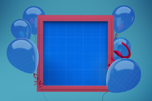 PSD balloons on square frame