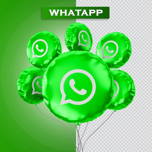 Balloons whatapp 3d rendering