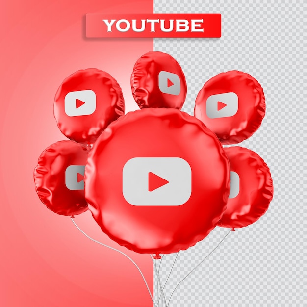 Воздушные шары youtube 3d-рендеринга