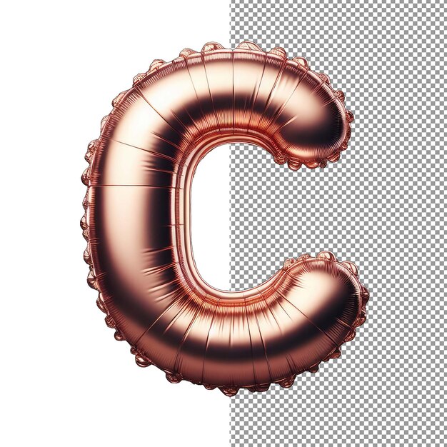 PSD balloontype geïsoleerde 3d-letter in heliumballonnen op png-achtergrond