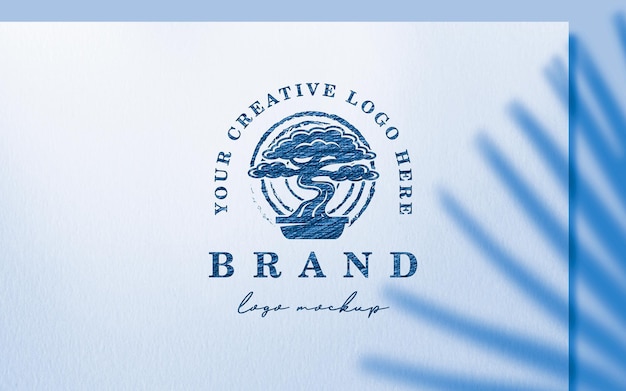 PSD ballpoint pen sketch logo mockup