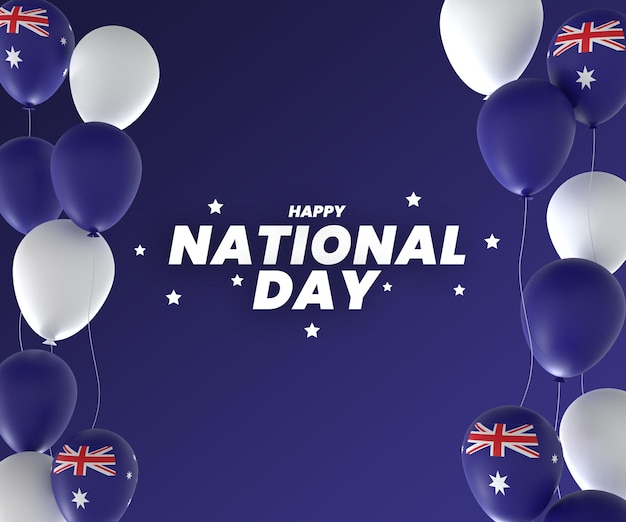 balon Australia flaga projekt narodowy dzień niepodległości baner edytowalny tekst i tło