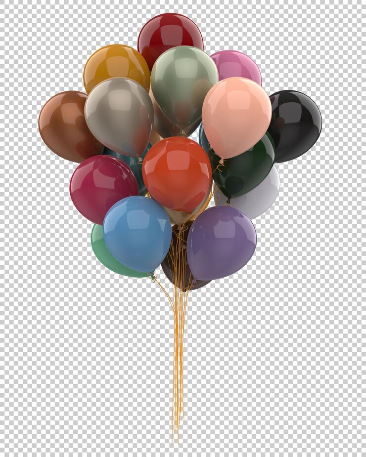 PSD balon na ogrzane powietrze na przezroczystym tle ilustracja renderowania 3d