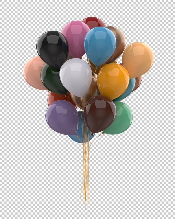 PSD balon na ogrzane powietrze na przezroczystym tle ilustracja renderowania 3d
