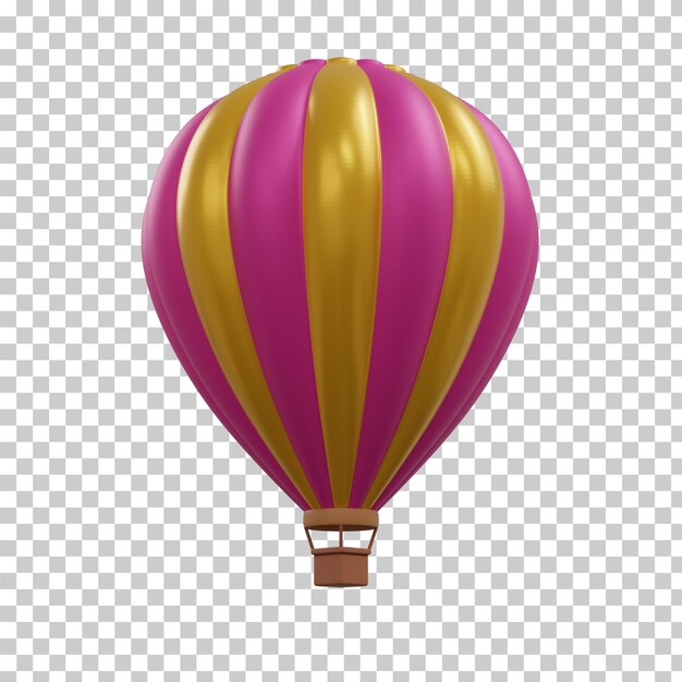 Balon Na Ogrzane Powietrze Renderowania 3d Na Białym Tle