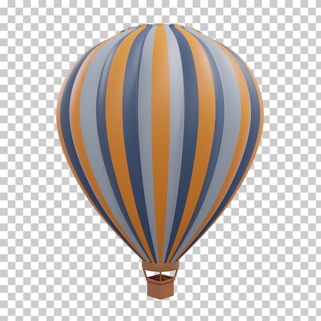 Balon na ogrzane powietrze renderowania 3D na białym tle