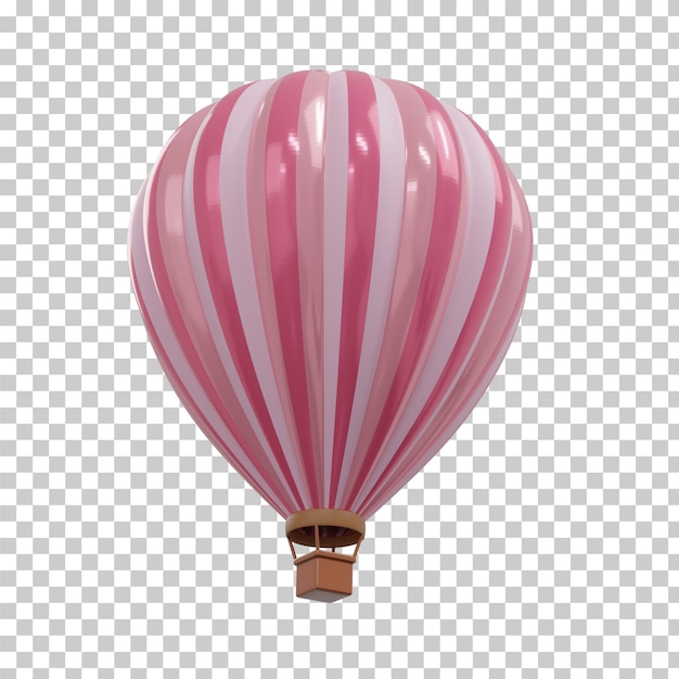 Balon na ogrzane powietrze renderowania 3D na białym tle