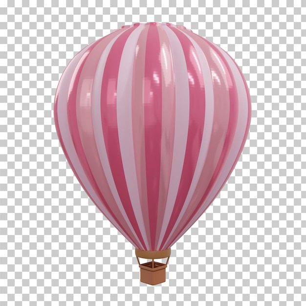 Balon na ogrzane powietrze renderowania 3D na białym tle