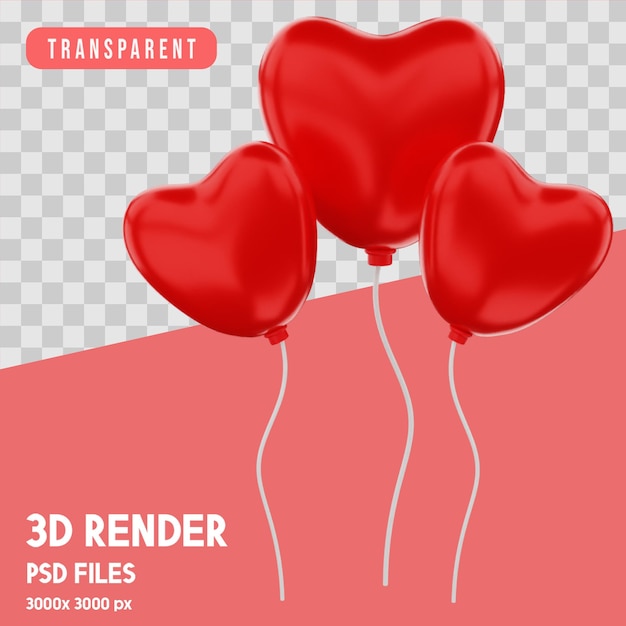 Balon Serca Renderowania 3d Izolowane Premium