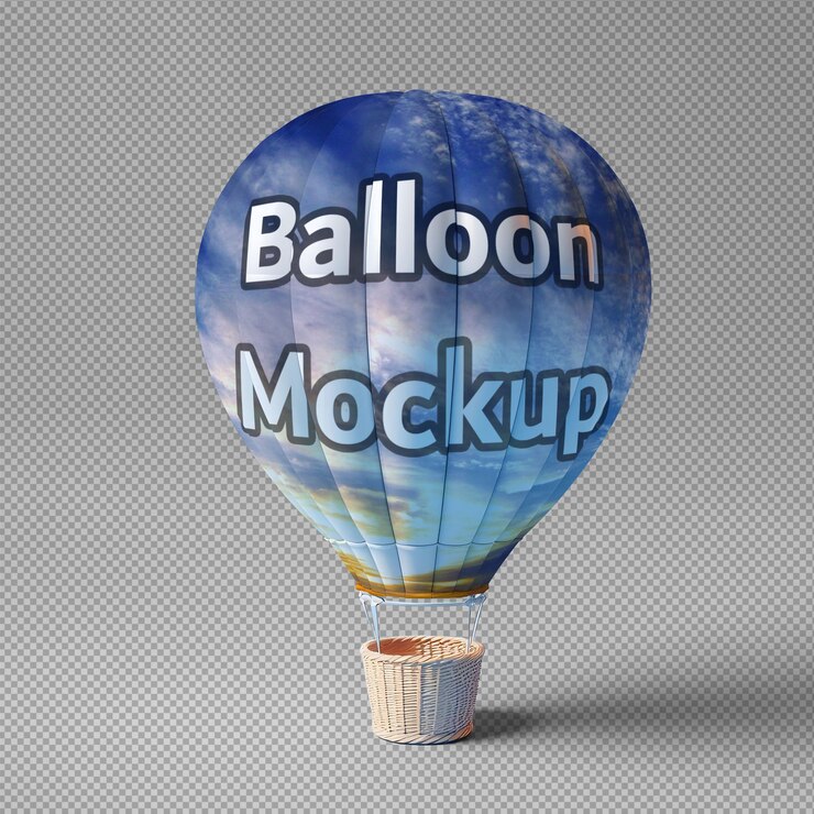 PSD balon z balonem, na którym jest napisane "mockup balonu"
