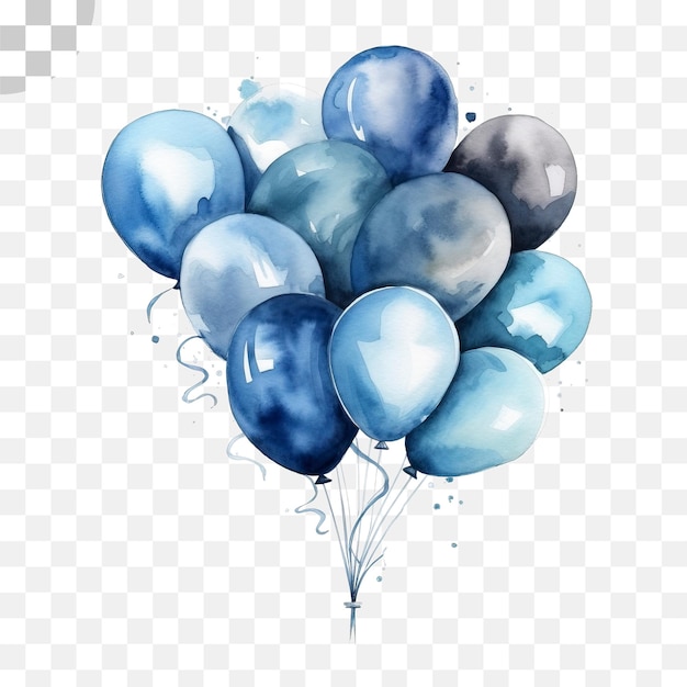 PSD balony akwarelowe przezroczyste tło