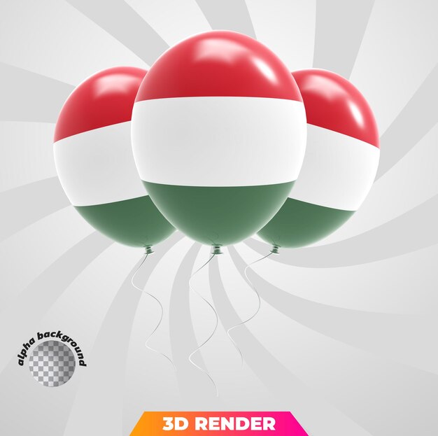 PSD balony flaga węgier renderowania 3d