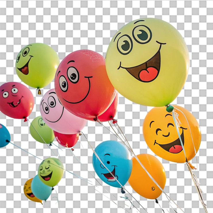 PSD balony z kreskówek do uroczystych i kolorowych projektów uroczystości