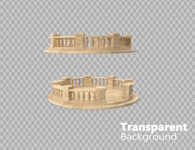 PSD balustrade on transparent background