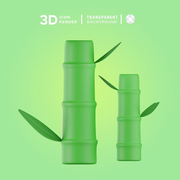 PSD bamboo 3d illustration rendering