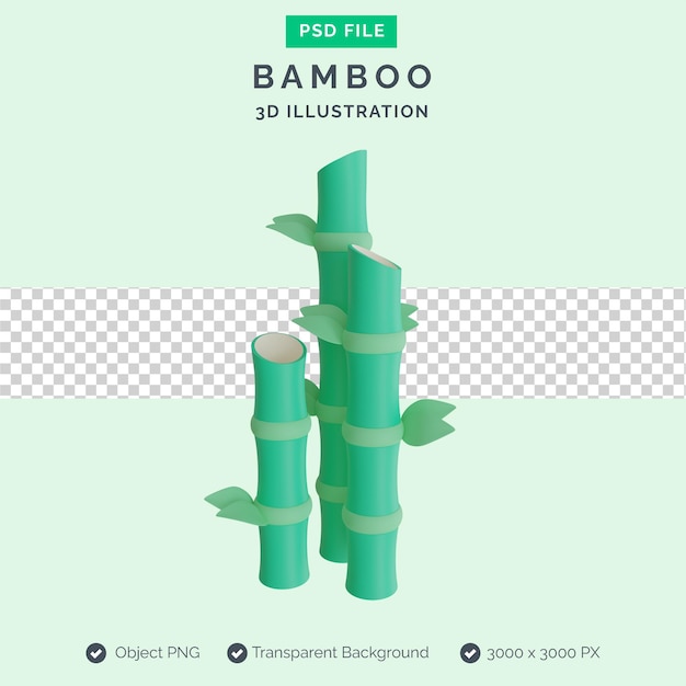 Illustrazione 3d di bambù