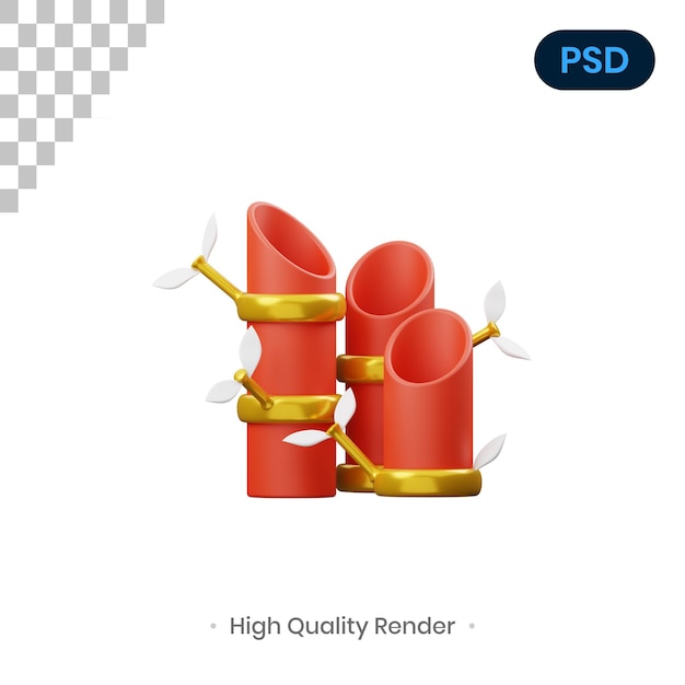 Bamboo 3D Render Illustration Premium Psd