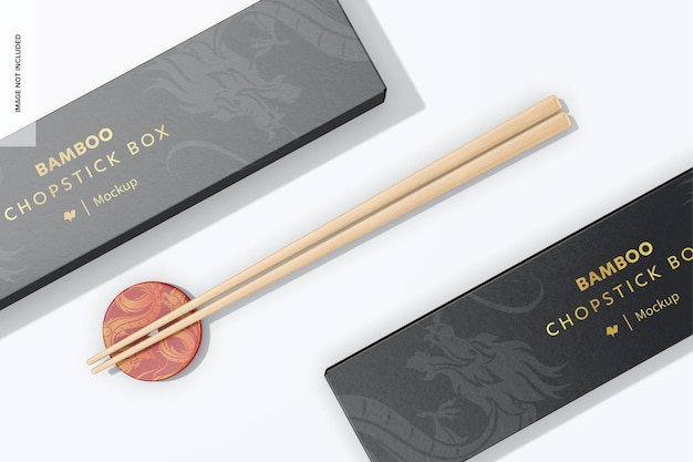 Bamboo chopstick boxes mockup