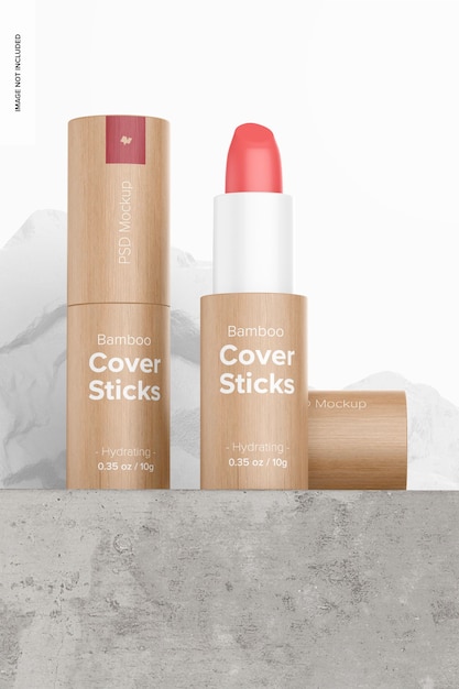 Bamboo cover sticks mockup