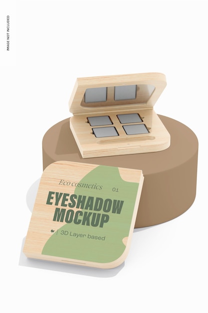 Bamboo eyeshadow case mockup chiuso