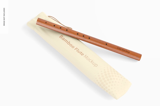 Bamboo flute mockup, top view