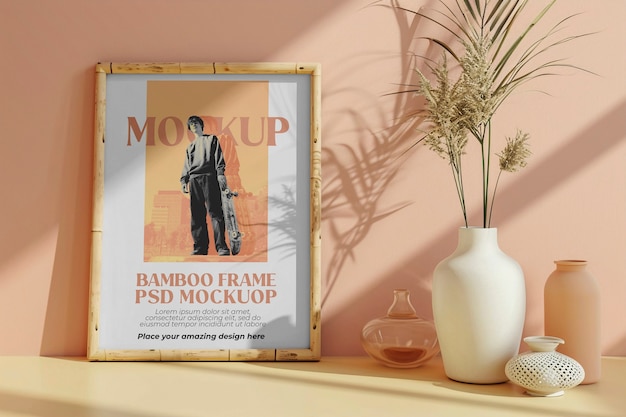 Bamboo frame mockup design