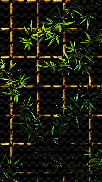 PSD bamboo leaves on a black background