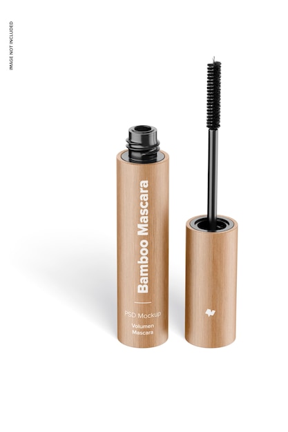 PSD bamboo mascara mockup, front view